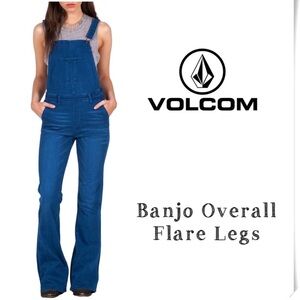 Volcom Banjo Denim Overalls Flare Size L